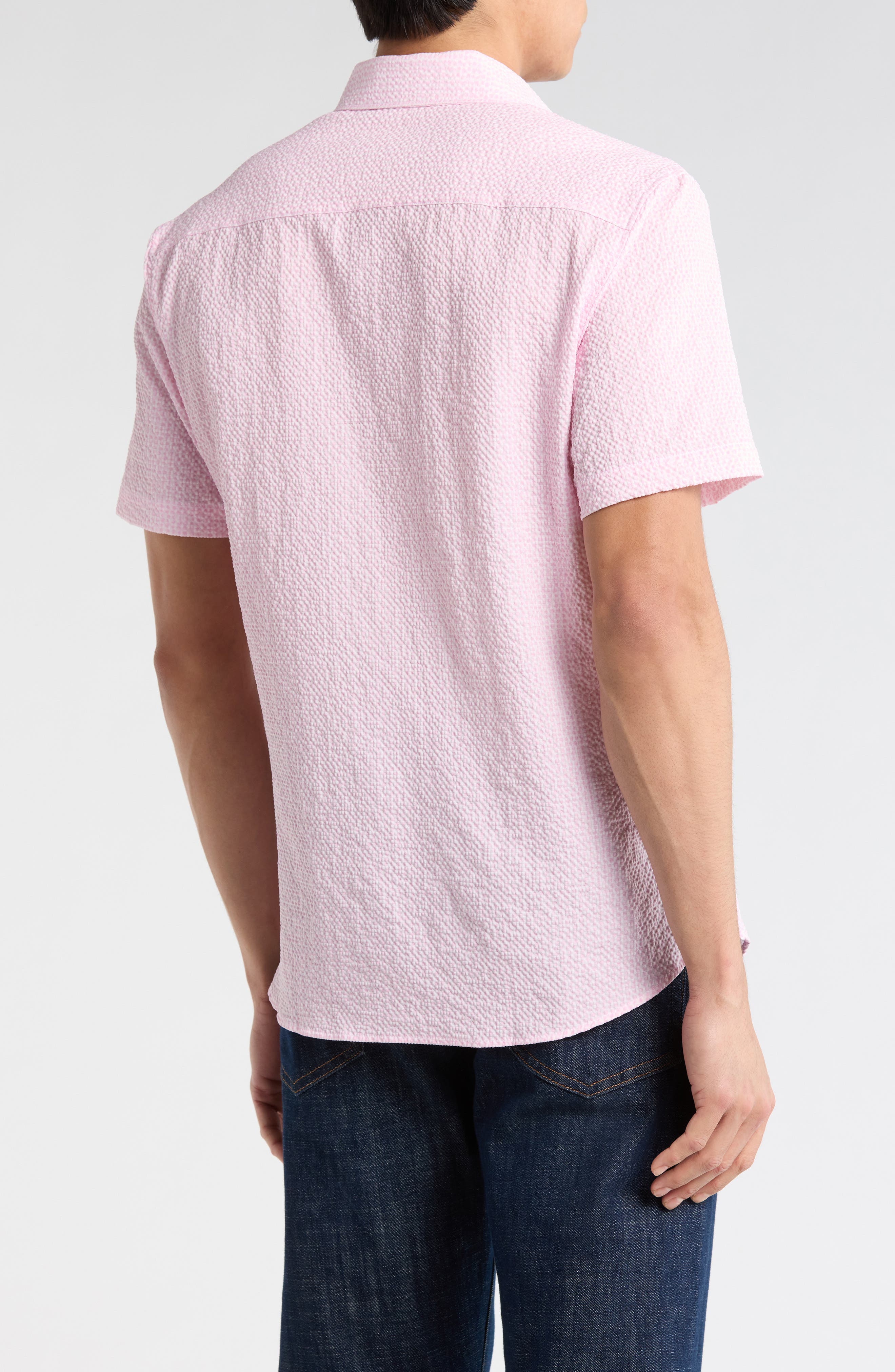 Seersucker Short Sleeve Button-Up Shirt - image 2