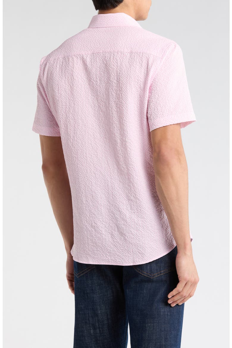 Seersucker Short Sleeve Button-Up Shirt, Alternate, color, LIGHT PINK