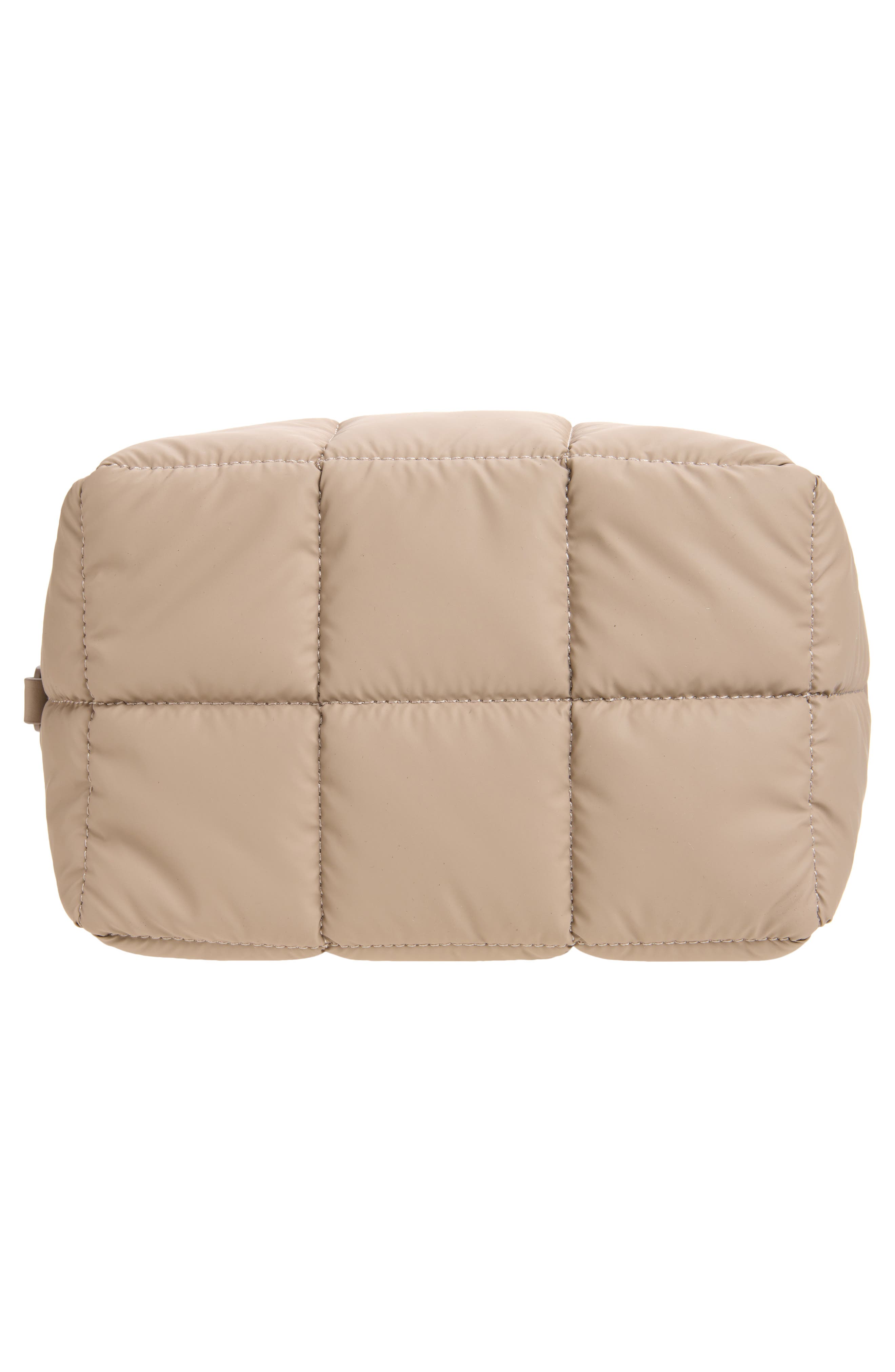 Medium Porter Quilted Cosmetics Pouch, Alternate, color, MOCHA MERINGUE BRW