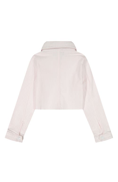 Shop Dl1961 Kids' Manning Stripe Cotton Trucker Jacket In Pink