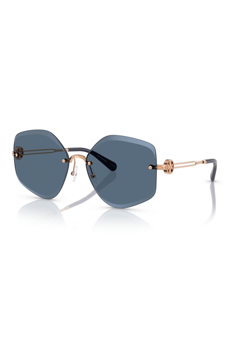 58mm Irregular Sunglasses, Alternate, color, GOLD AMBER