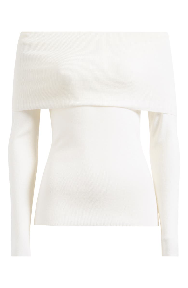 WAYF Sonia Off the Shoulder Rib Sweater, Alternate, color, Ivory
