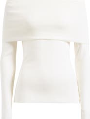 WAYF Sonia Off the Shoulder Rib Sweater
