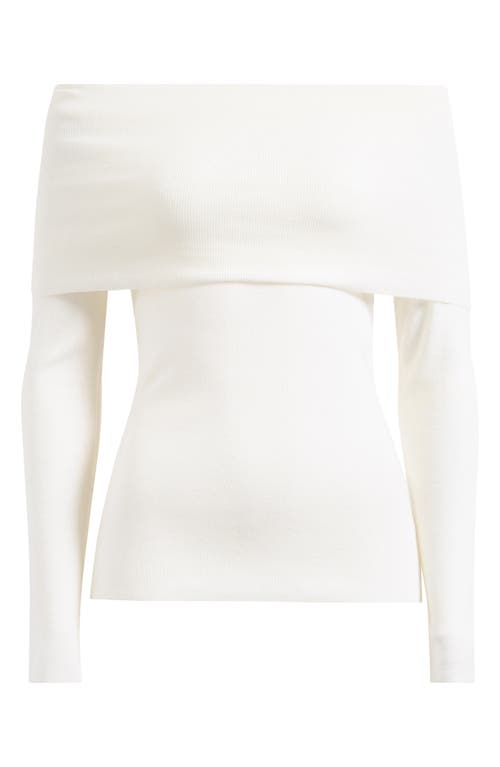 Wayf Womens Drapey Long Sleeve Off The Shoulder In Ivory