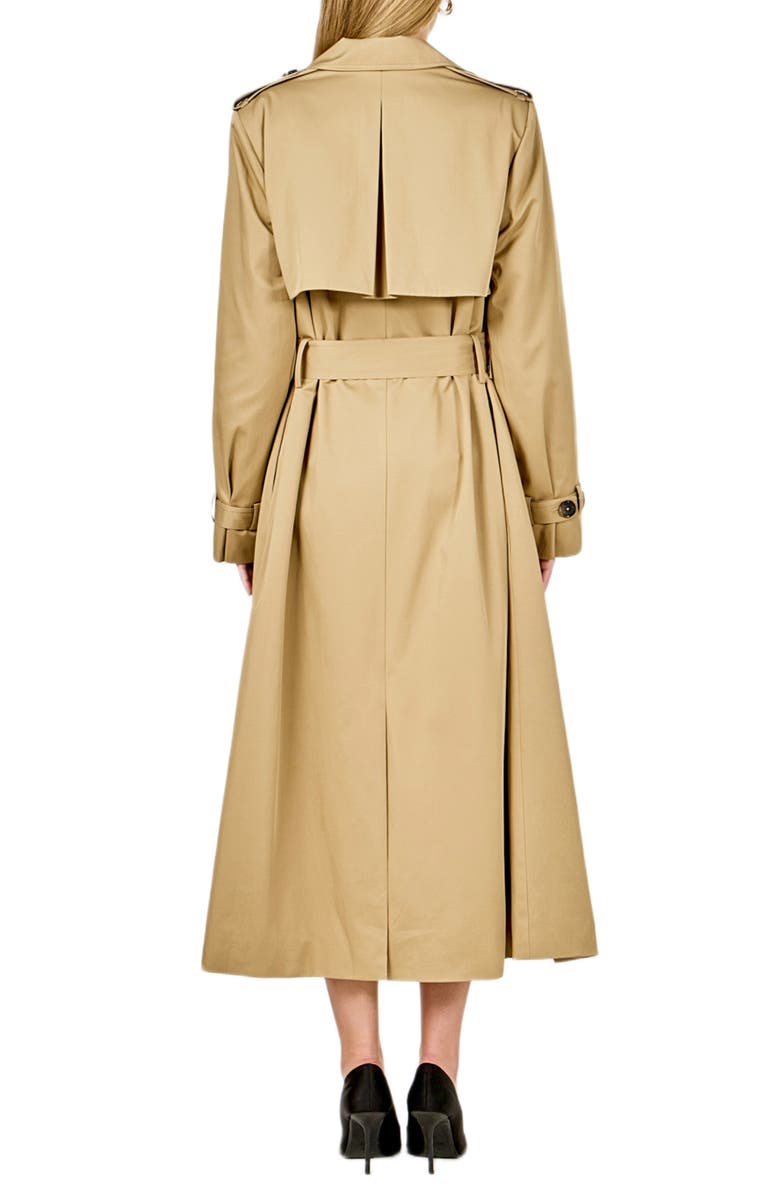 Endless Rose High-Low Cotton Blend Trench Coat, Alternate, color, Beige