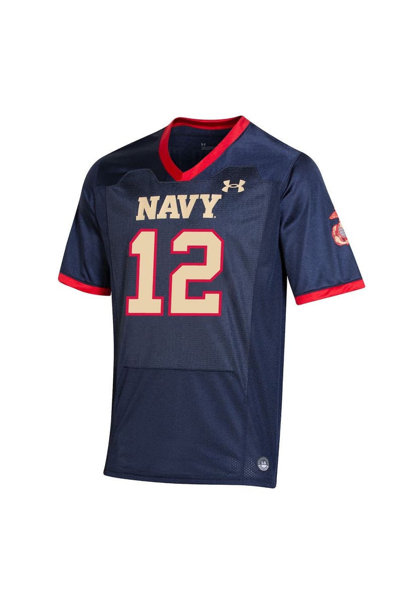 Under Armour Men's Under Armour #12 Navy Navy Midshipmen USMC Premier Special Game Replica Jersey, Alternate, color, 
