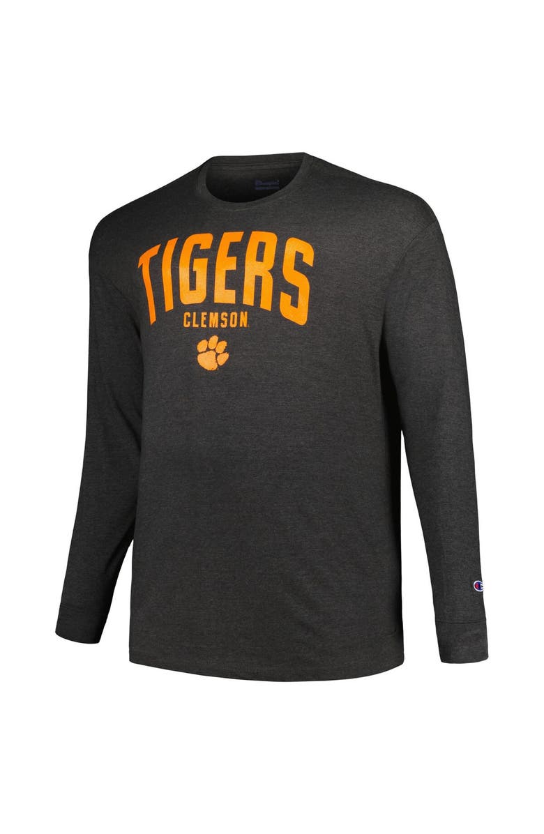 Champion Men's Champion Charcoal Clemson Tigers Big & Tall Arch Long Sleeve T-Shirt, Alternate, color, Charcoal
