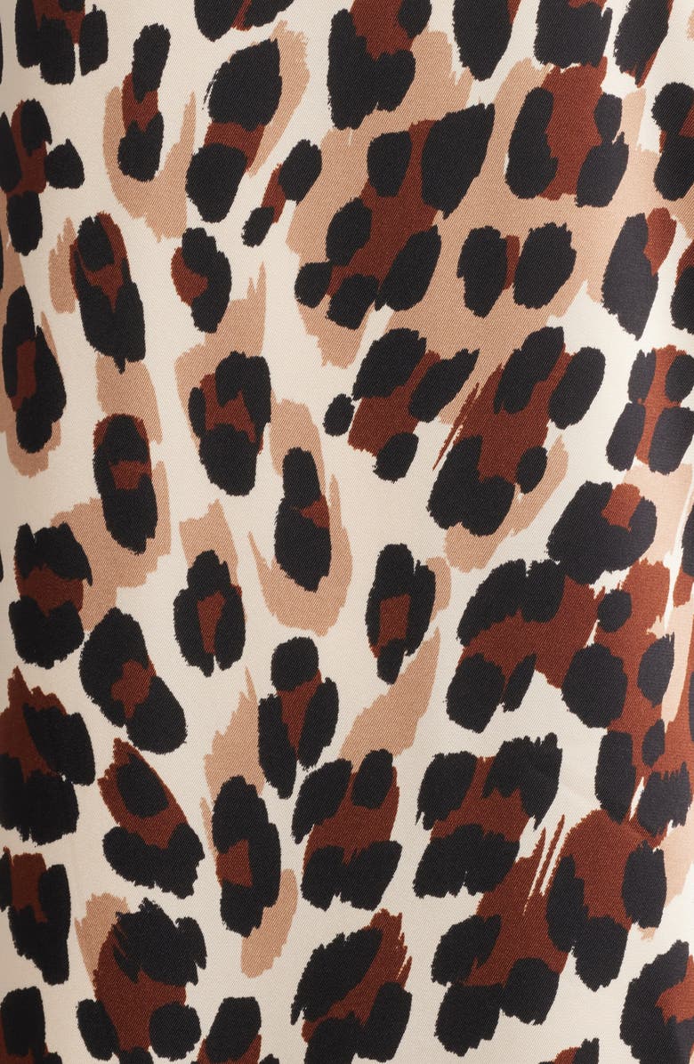 Anne Klein Leopard Print Sleeveless Minidress, Alternate, color, Ivory Shell Multi