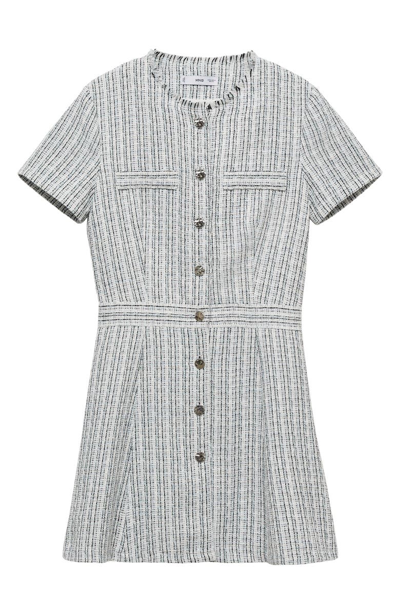 MANGO Button Tweed Minidress, Main, color,