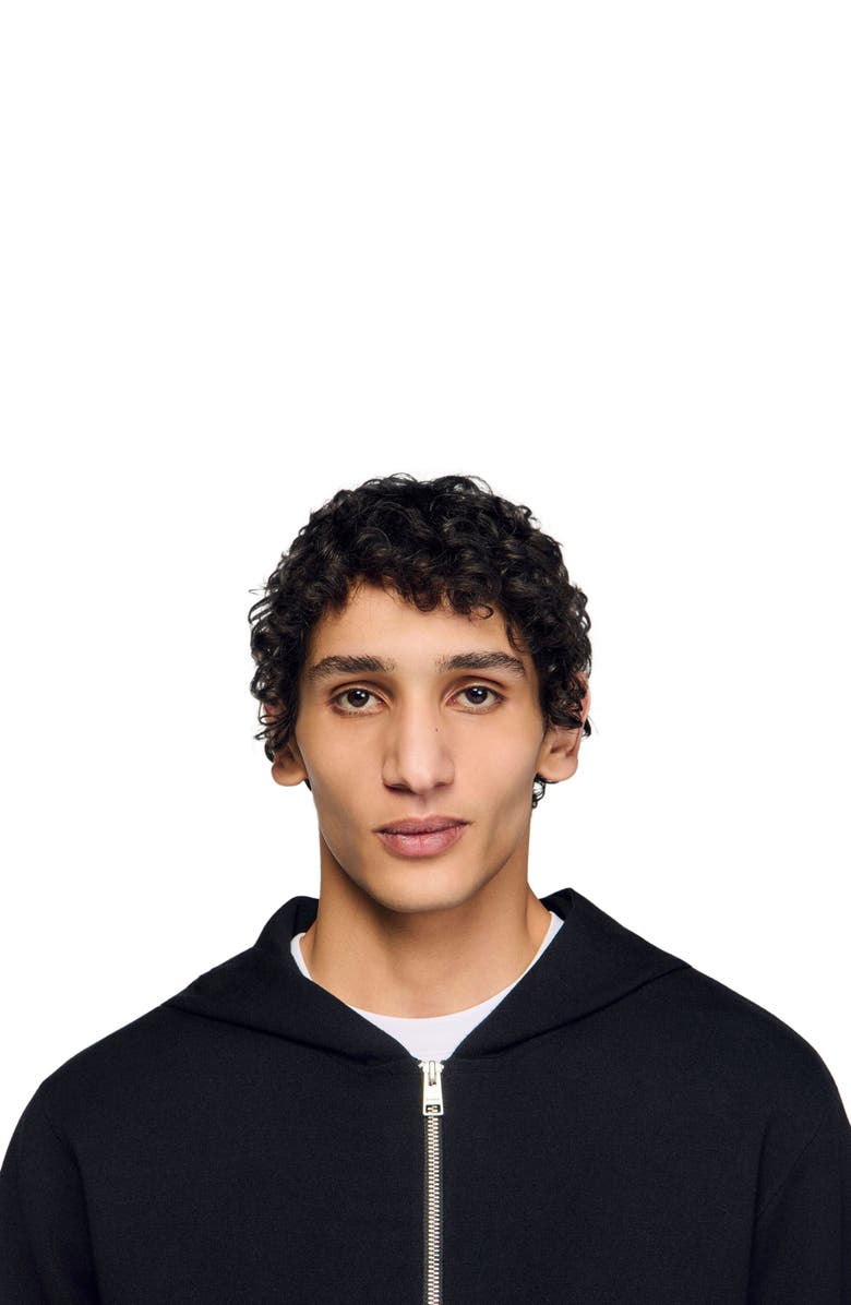 SANDRO Oversized sweatshirt, Alternate, color, Black