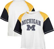 '47 Women's '47 White Michigan Wolverines Serenity Gia Cropped T-Shirt