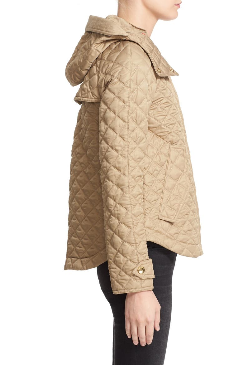 'Leightonbury' Quilted Hooded Jacket, Alternate, color, CANVAS