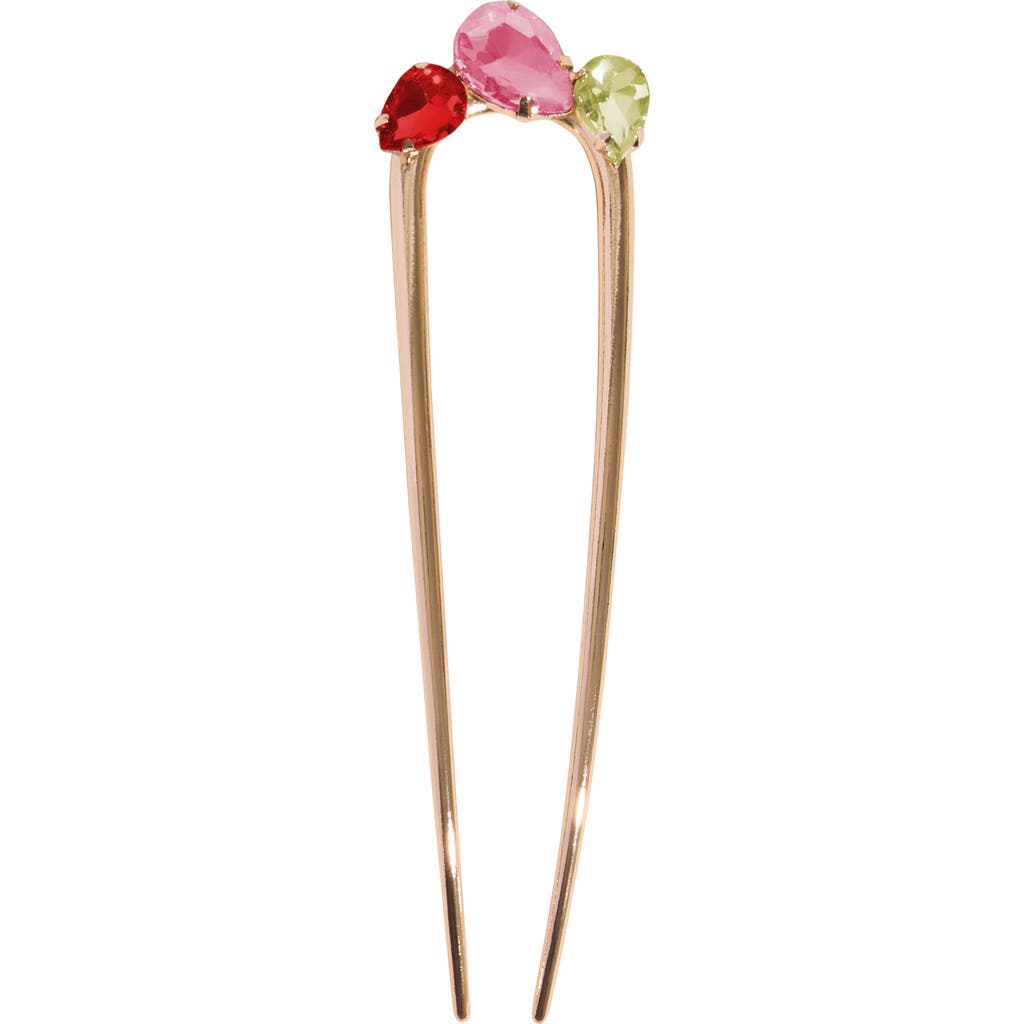 Kitsch Rhinestone French Hair Pin In Gold