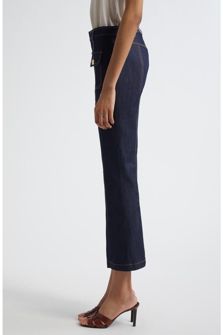 Marsha Patch Pocket Kick Flare Jeans, Alternate, color, INDIGO
