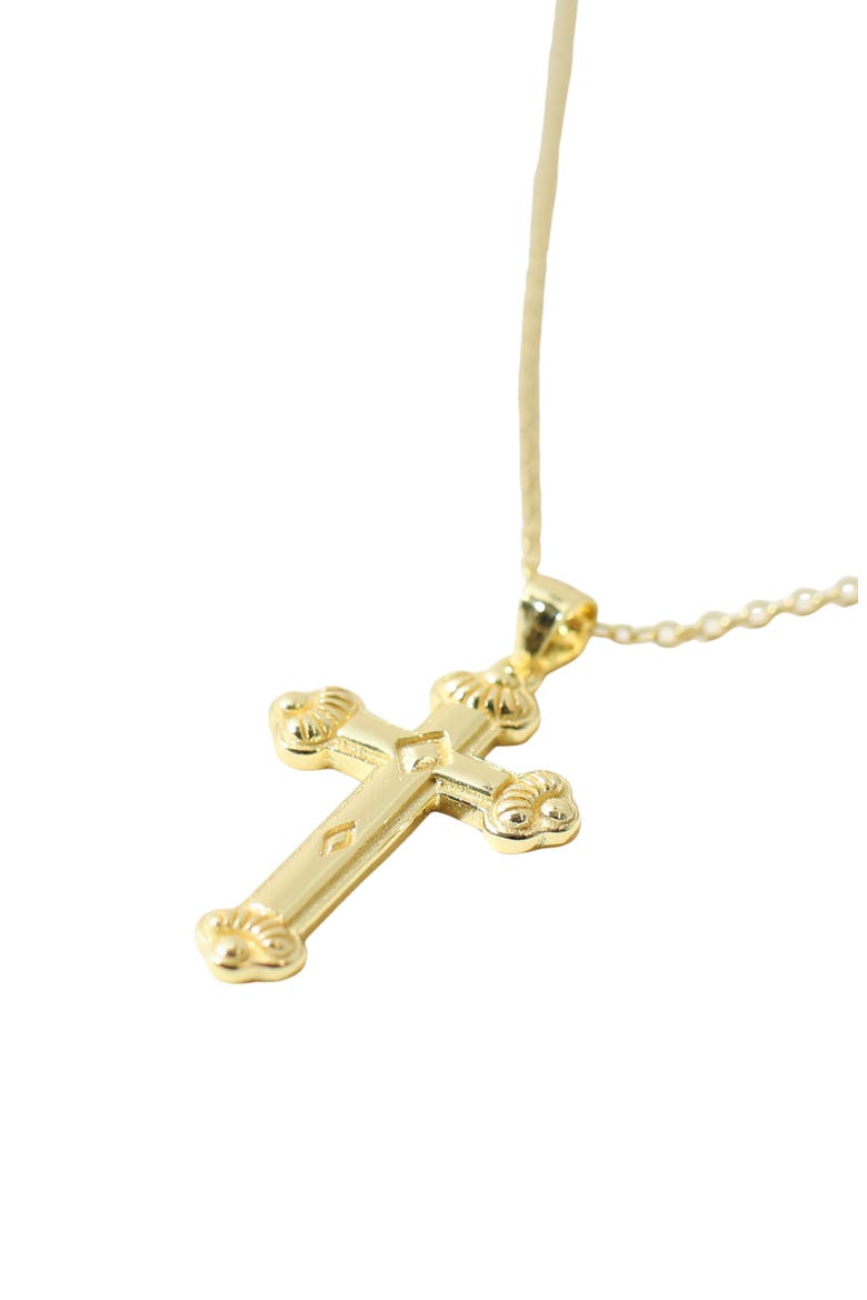 Siena Cross Pendant Necklace, Alternate, color, GOLD