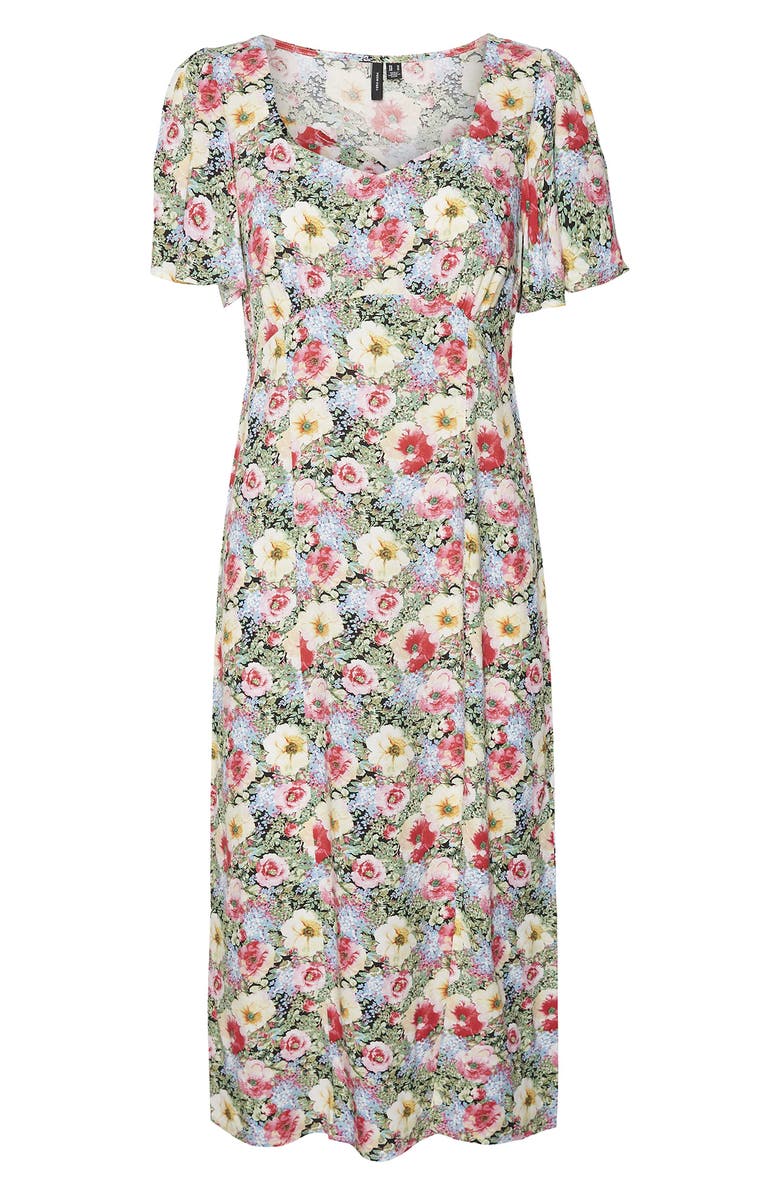 VERO MODA Easy Flutter Sleeve Floral Midi Dress, Main, color, 
