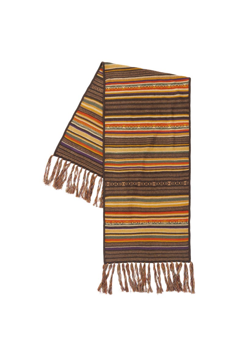 Textural Stripe Scarf, Alternate, color, Brown Multi