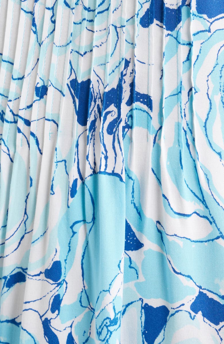 Lilly Pulitzer<sup>®</sup> Danika Pleated Bodice Floral Tunic Minidress, Alternate, color, Capri Blue Rosanna