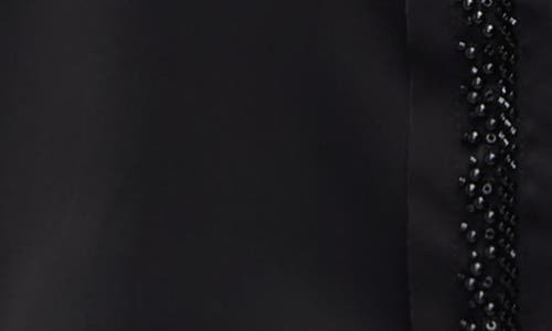 Ellen Tracy Beaded Sleeveless Button-up Shirt In Black