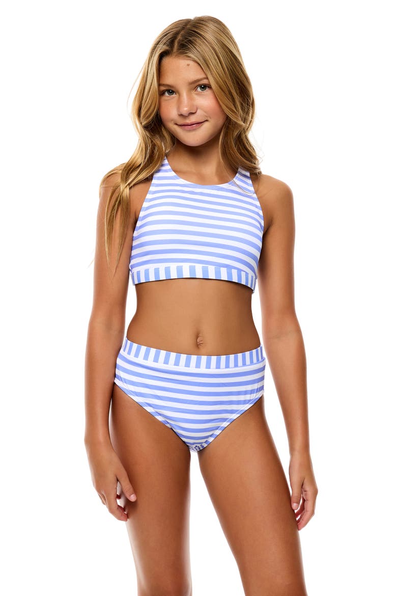 Kids' Stripe Two-Piece Swimsuit, Alternate, color, BLUE