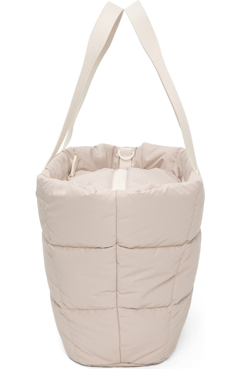 VeeCollective Medium Porter Quilted Recycled Nylon Tote, Alternate, color, Soft Taupe