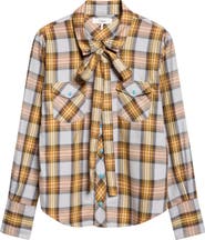 Chloé Check Tie Neck Shirt