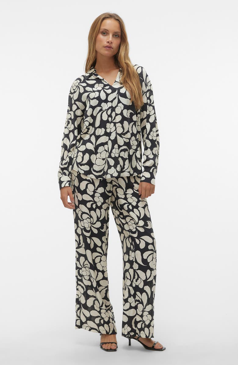 VERO MODA Gaja Floral Woven Top, Alternate, color, Black Aop Gaja