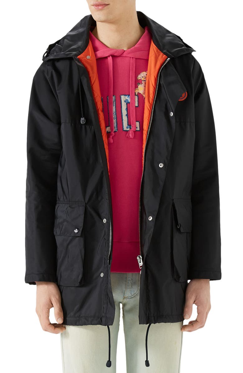 Gucci Logo Patch Pullover Hoodie, Alternate, color, 