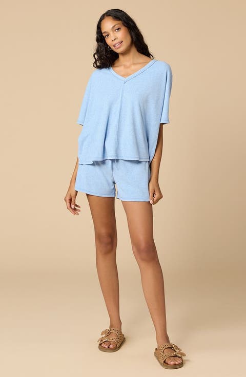 Terry Relaxed V-neck with Short Set
