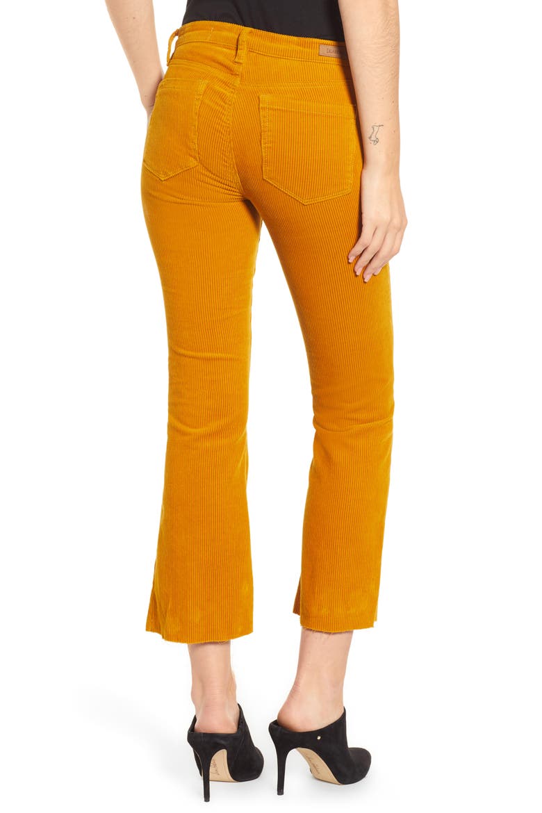Corduroy Crop Flare Pants, Alternate, color, MARIGOLD
