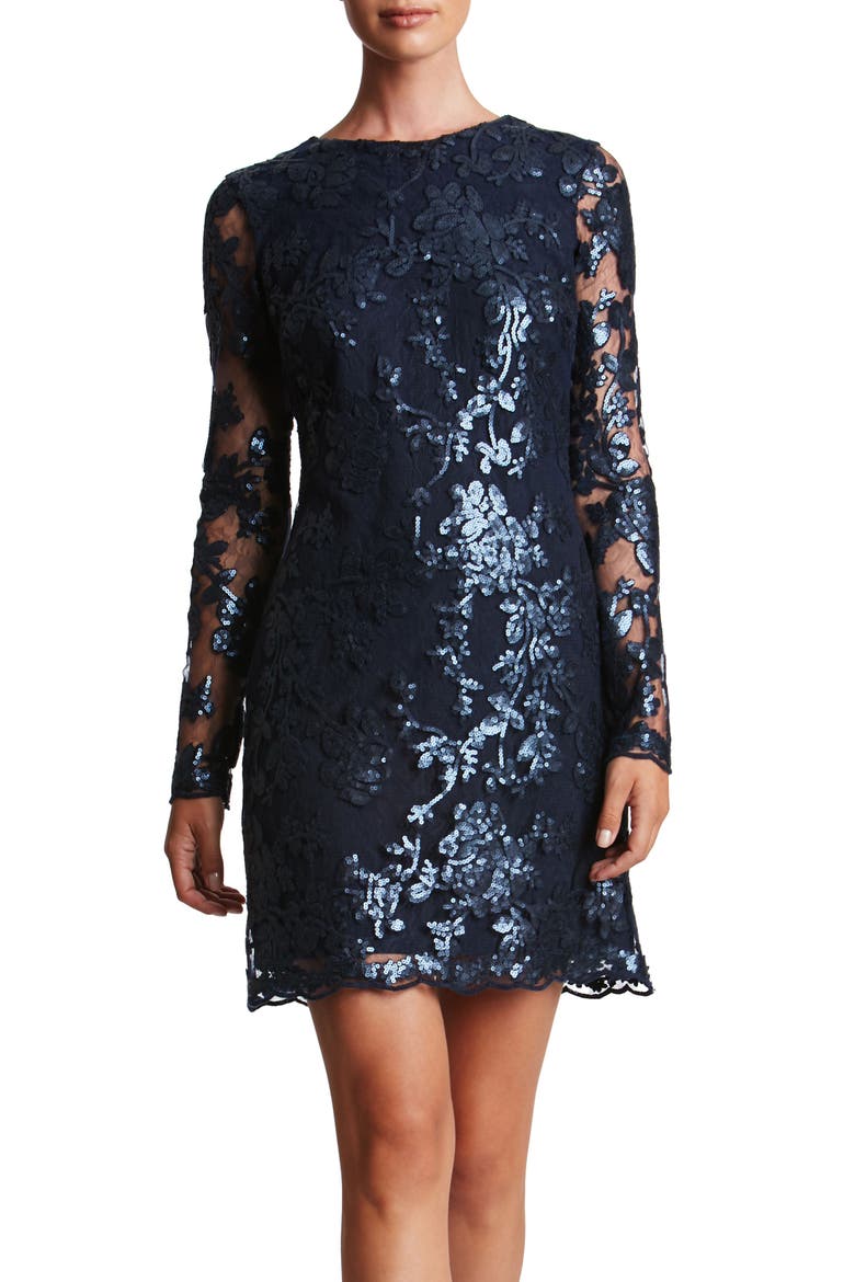 Grace A-Line Dress, Main, color, NAVY