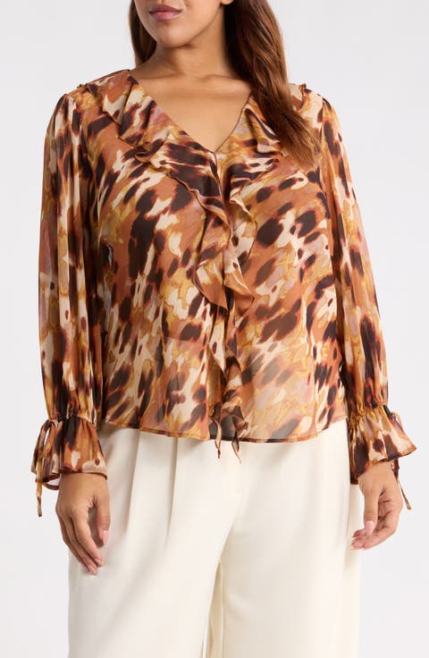 Print Ruffle Top