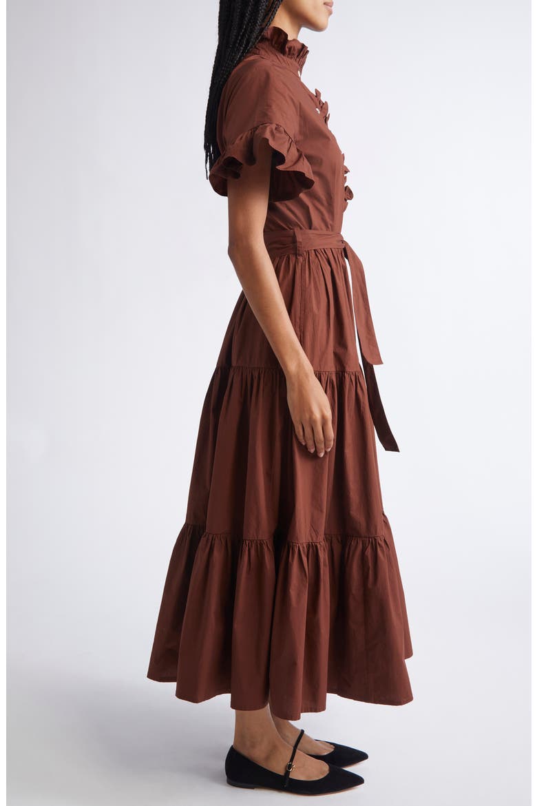 Victoria Ruffle Front Dress, Alternate, color, CHOCOLATE
