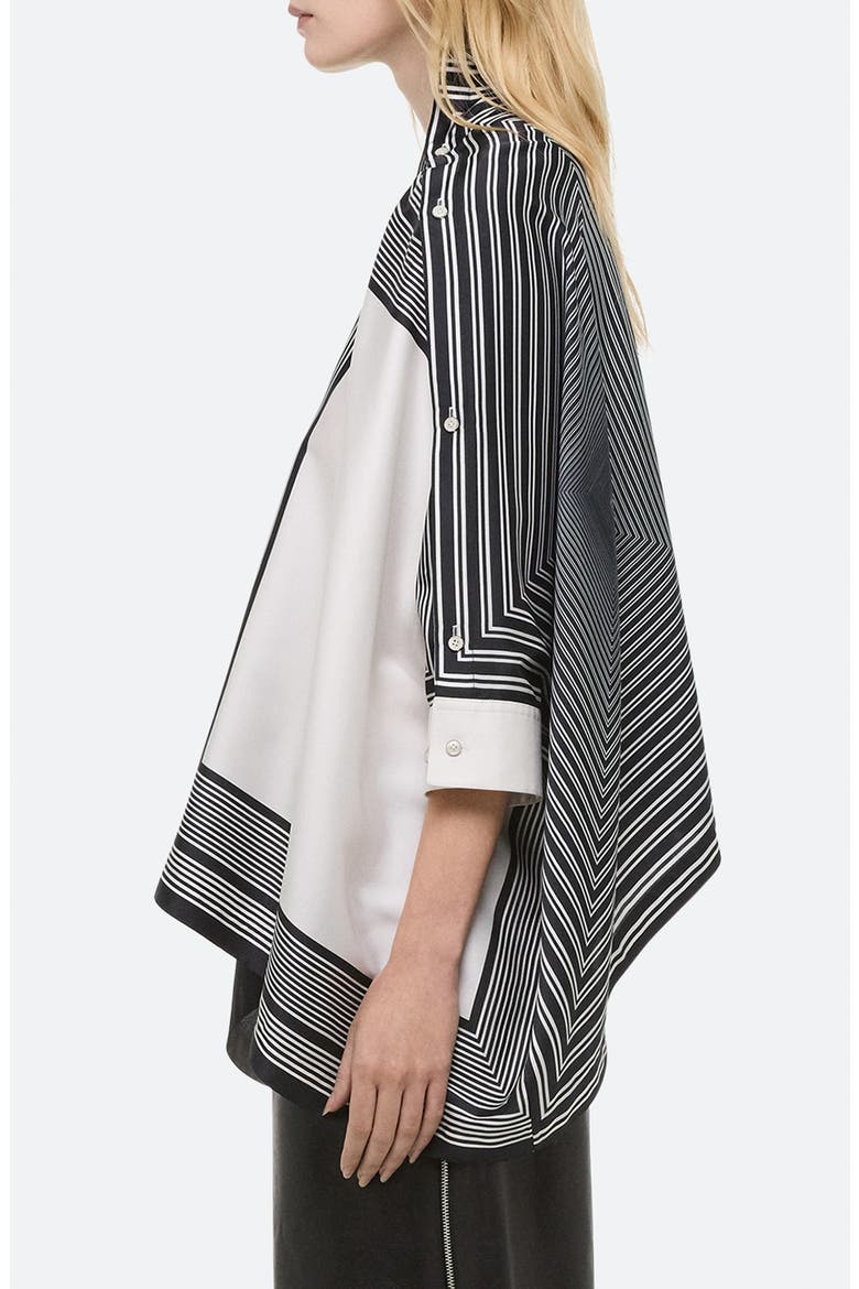 Scarf Button-Up Shirt, Alternate, color, BLACK/WHITE - A05
