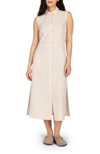 Kyodan Sleeveless Four-way Stretch Midi Dress In Sand