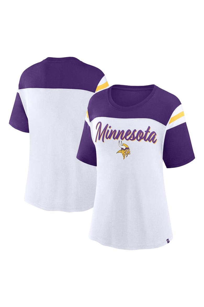 Women's Fanatics White/Purple Minnesota Vikings Cheer Chant Fashion Crop Top, Main, color, White