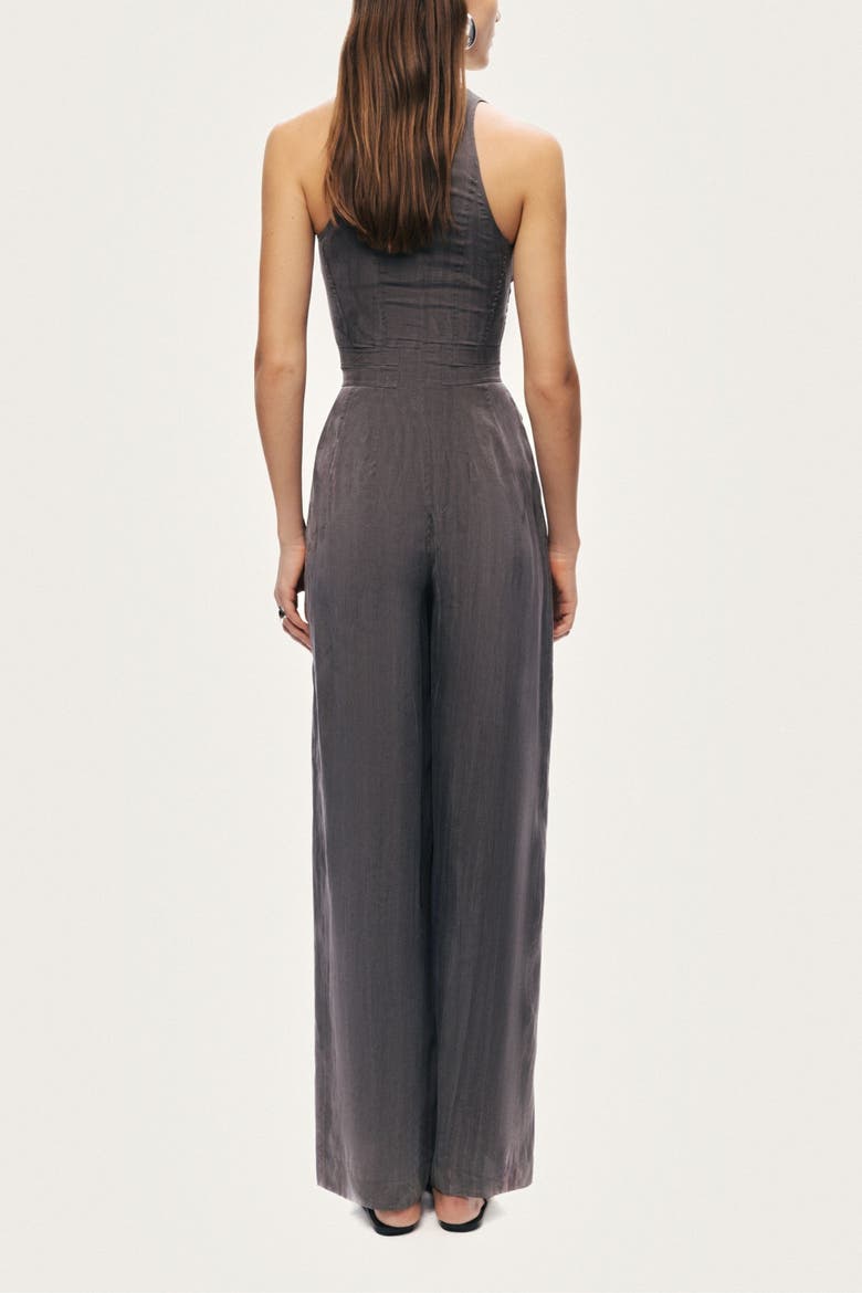 Metal Belt Detail Jumpsuit, Alternate, color, Anthracite