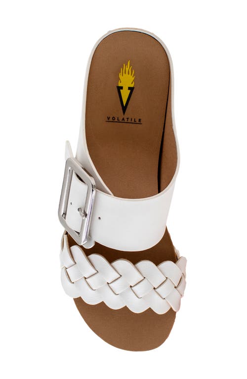 Volatile Morel Two-strap Wedge Sandal In White