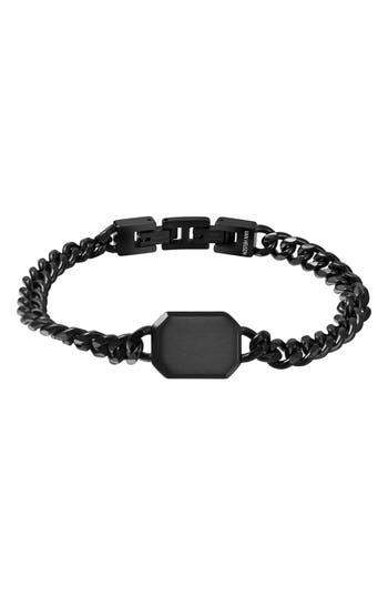 Van Heusen Tag Cuban Chain Bracelet