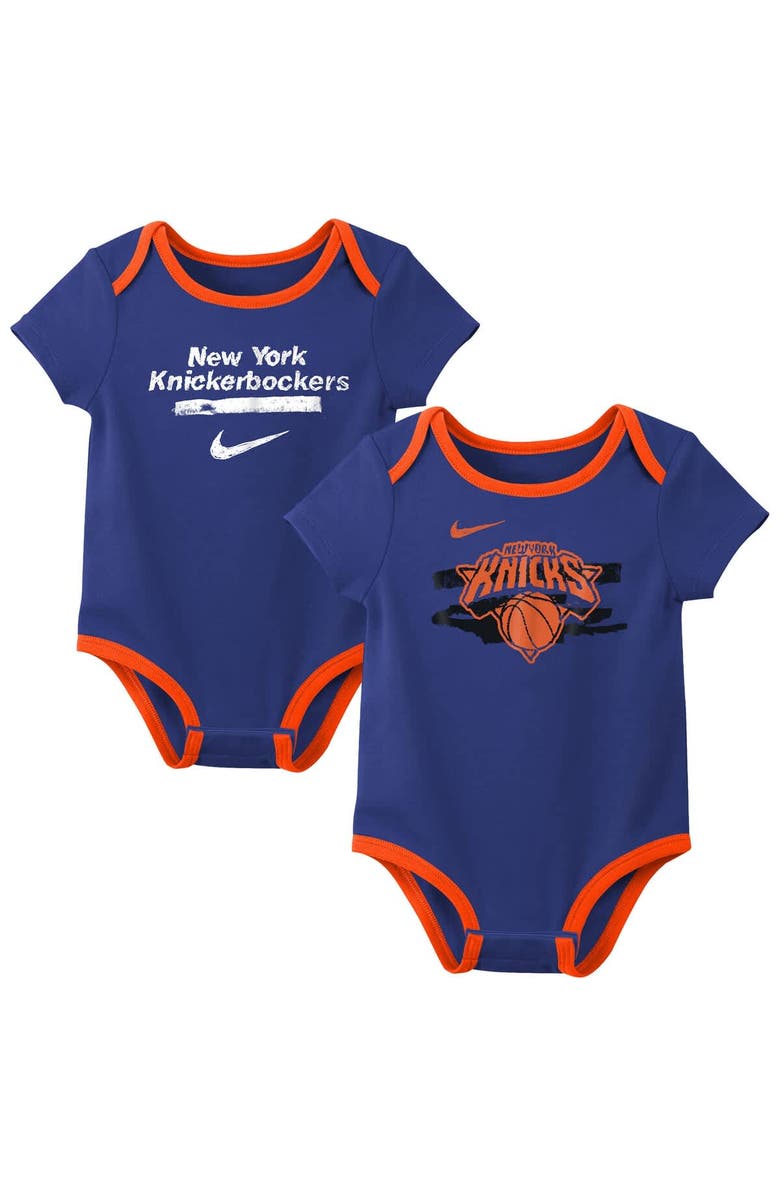 Nike Infant Nike  Blue New York Knicks Courtside Premier 2-Pack Bodysuit Set, Main, color, Blue