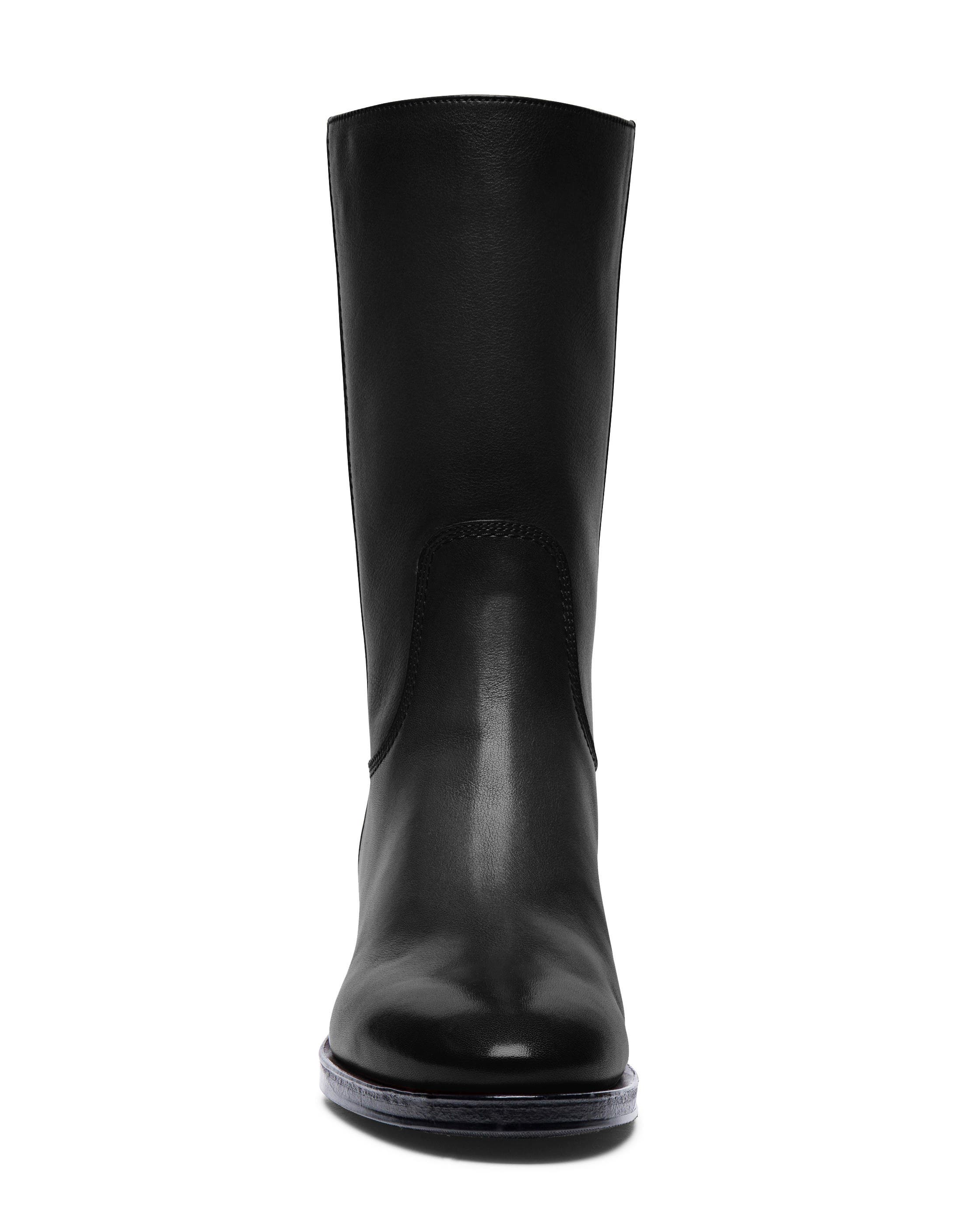 Santoni Women's Fleeces Black Leather Boot, Alternate, color, Black