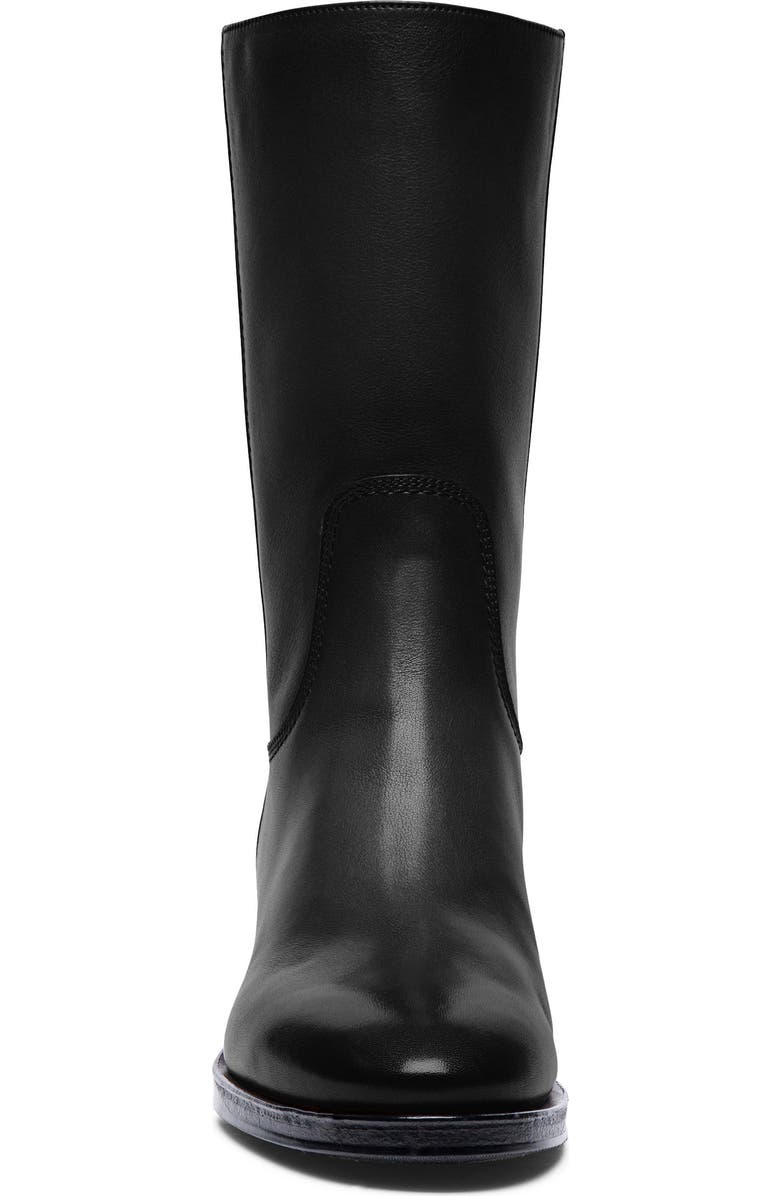 Santoni Women's Fleeces Black Leather Boot, Alternate, color, Black