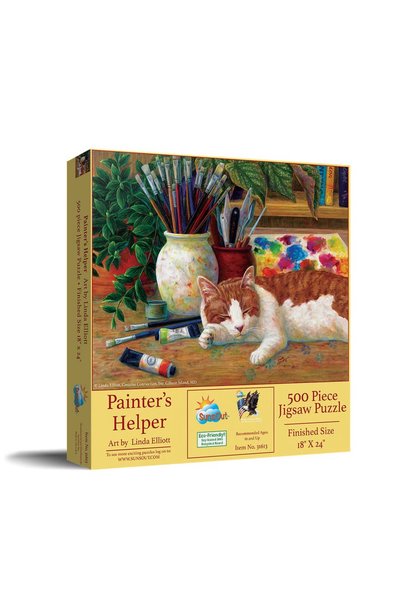 Sunsout Painter's Helper 500 piece Jigsaw Puzzle for Adults, Main, color, Multicolor