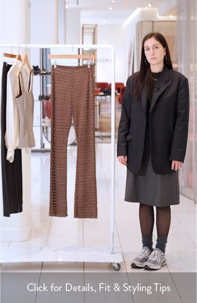 Flocked Velvet Mesh Bootcut Pants, sales video thumbnail