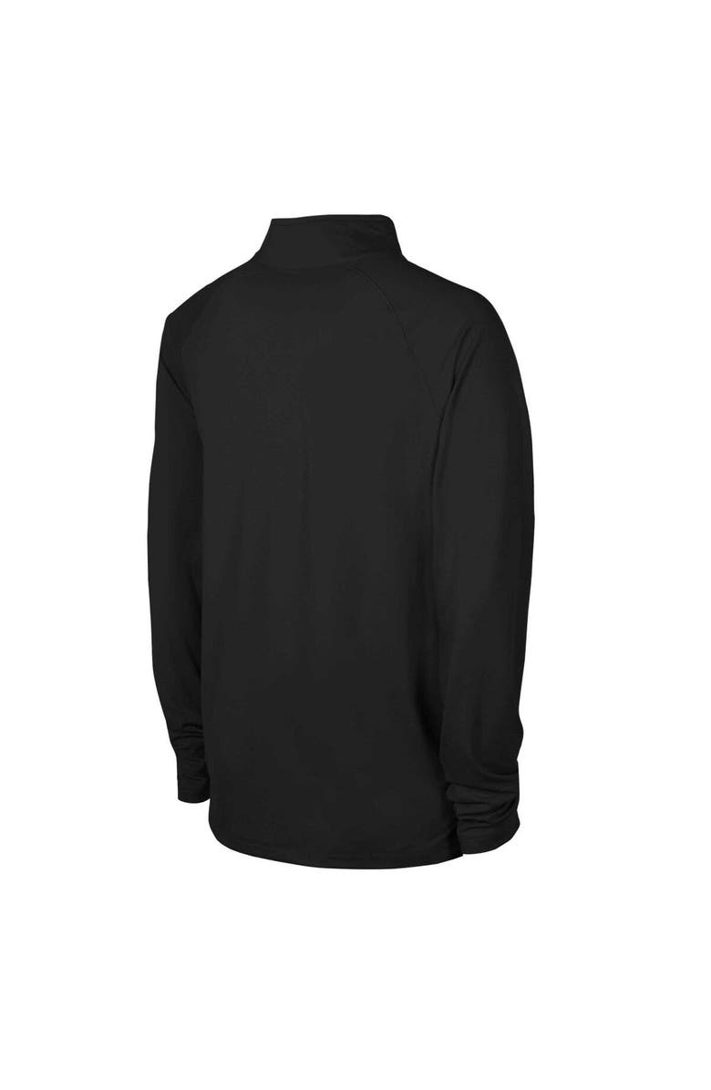 Outerstuff Men's Black Carolina Panthers Combine Authentic Raglan Quarter-Zip Top, Alternate, color, Black