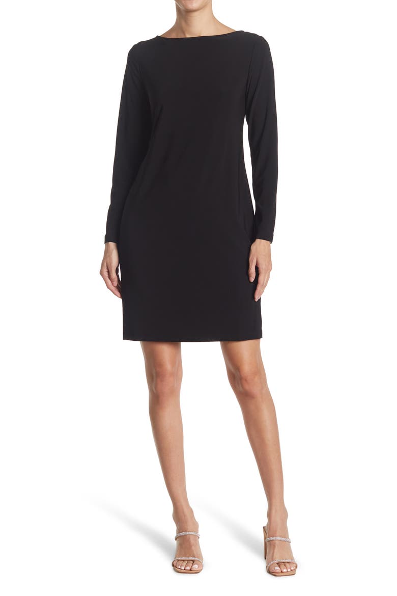 Cowl Neck Sheath Dress, Main, color, BLACK