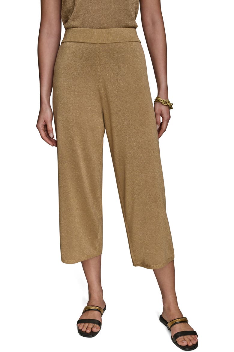 Metallic Crop Sweater Pants, Main, color, FAWN COMBO
