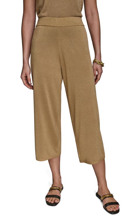 Metallic Crop Sweater Pants