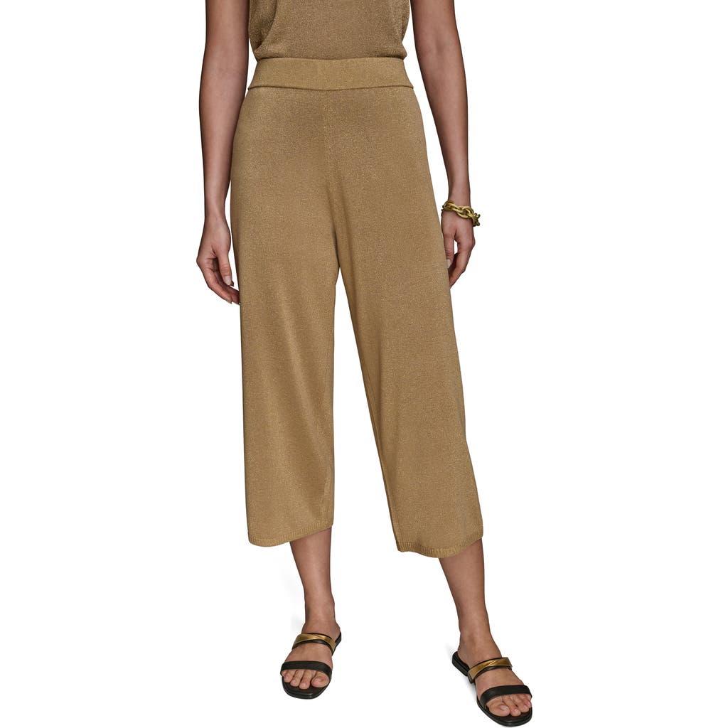 Shop Donna Karan New York Metallic Crop Sweater Pants