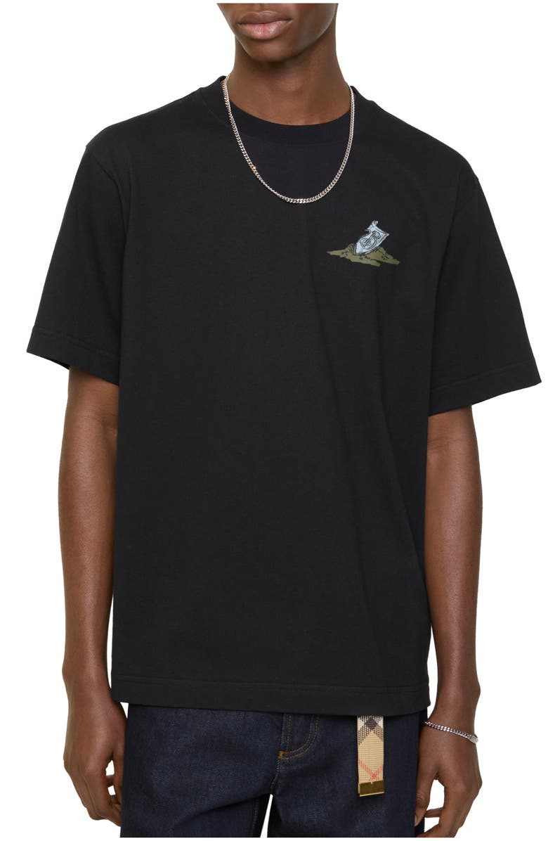 Burberry Sleeping Knight Cotton T-shirt, Main, color, Black